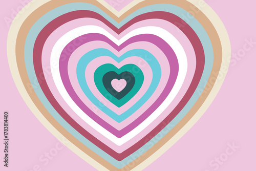 Concentric Heart Shapes In Pastel Colors