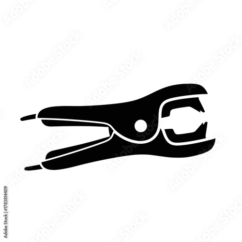 Black wire stripper tool isolated on white background.