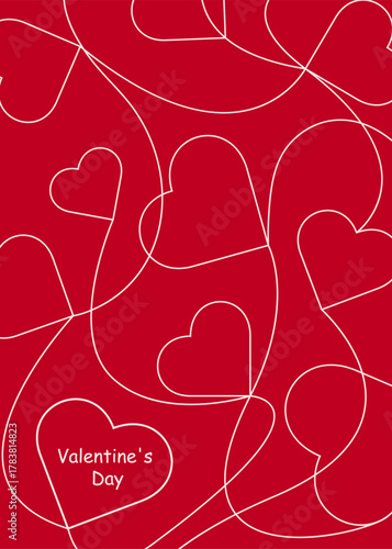 Modern design template of Valentines day, posters, covers set. Trendy minimalist aesthetic with red graphic backgrounds with hearts. 