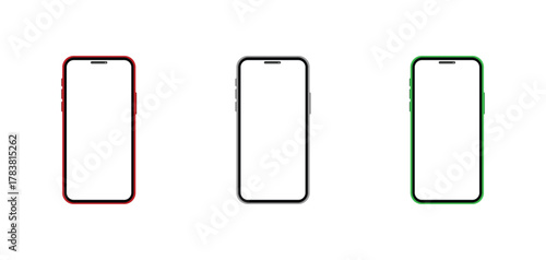 Minimal Realistic Mobile Phone Mockup Vector with Blank Display for App Interface, Responsive Website Layout, and Modern UI UX Design Presentation