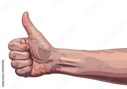 Hand Gesture Thumbs Up on Black Background Sign of Approval