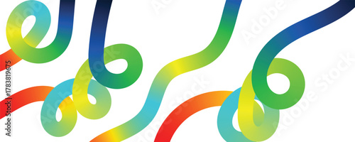 Abstract Gradient Color Shapes Pattern. Background with Wave Rainbow Ribbons. Vector Color Lines with Gradient. Geometric Shapes Graphic Design Element