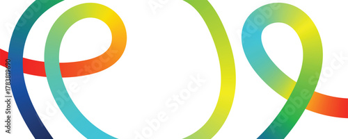 Abstract Gradient Color Shapes Pattern. Background with Wave Rainbow Ribbons. Vector Color Lines with Gradient. Geometric Shapes Graphic Design Element