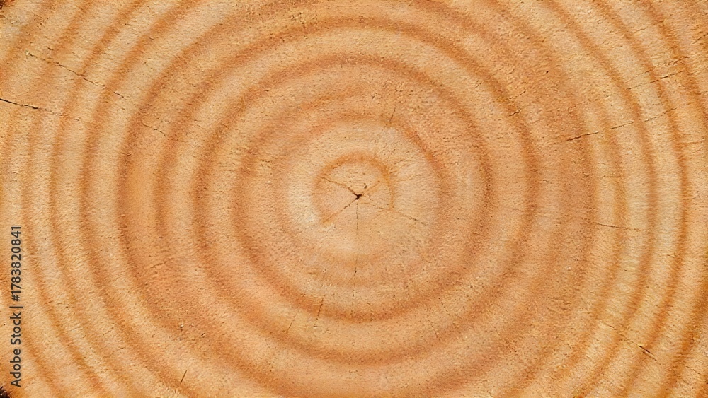 Fototapeta premium Tree trunk rings close-up showing natural growth pattern, symbol of time and sustainability.