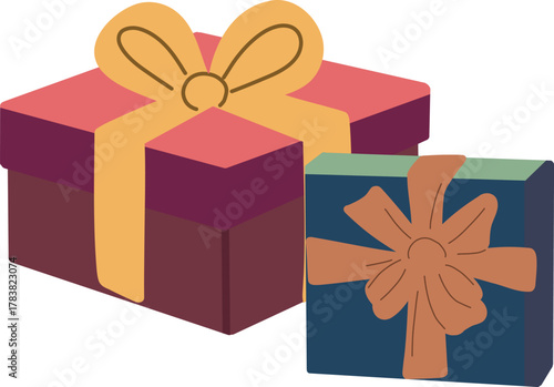 Two Gift Boxes with Bows