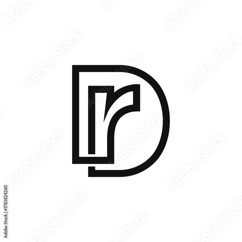 Modern Monogram Letter R and D Logo
