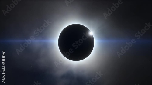 Total Solar Eclipse: Diamond Ring and Corona in High Altitude Sky