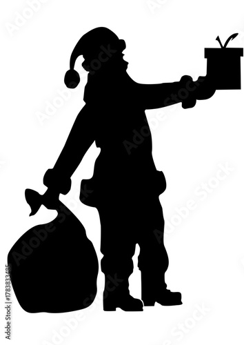 silhouette of santa claus