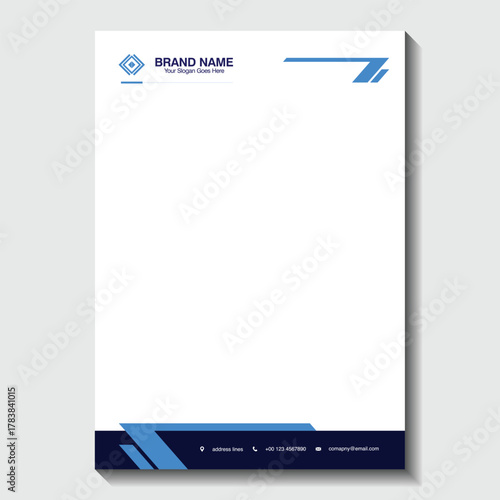 Professional letterhead design for your company branding needs, modern corporate stationery template for business correspondence, customize with logo and contact details