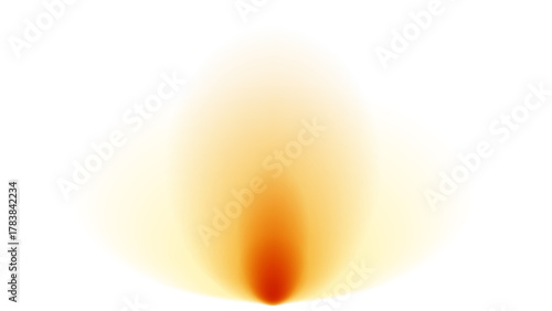 Soft glowing flame shape formed by smooth orange and yellow gradients on white background. Minimalist light effect resembling candle fire or energy aura. Perfect for meditation, warmth, spirituality