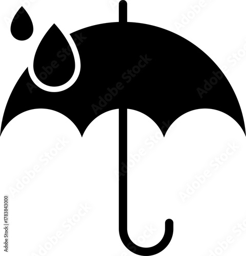 Waterproof icons. Water Proof sign collection. Water resistant symbol. Water protection icon with shield. Vector, PNG, jpeg. Keep dry. Open umbrella with water droplets icons set Water drop protection