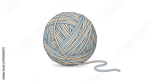 Ball of yarn with multiple colors ready for knitting or crocheting projects.