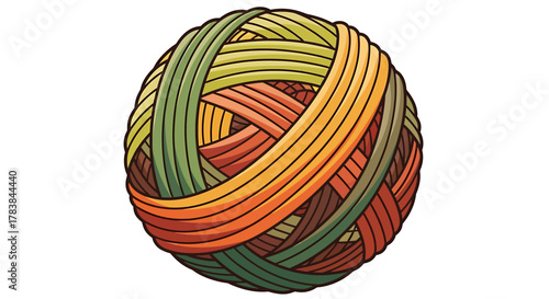 Colorful Ball of Yarn Illustration.