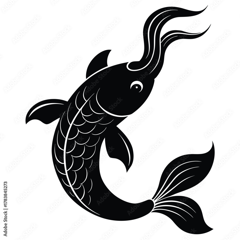 Fototapeta premium elegant-koi-fish vector-illustration-graphic