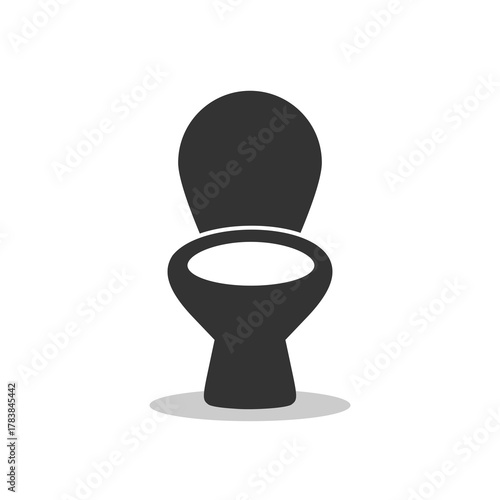 Toilet bowl simple icon with shadow