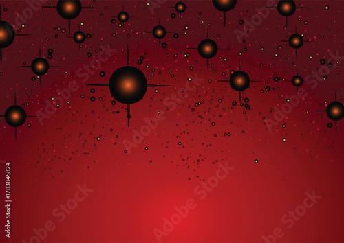 red drops on a black background