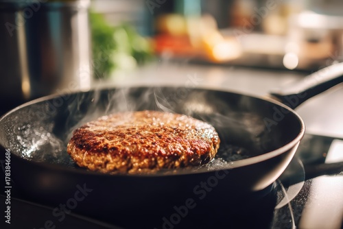 Wallpaper Mural Plant based meat burger cooking in modern kitchen showcasing food science alternative proteins concept sustainable innovation vegetarian vegan culinary nutrition healthy diet and technology future. Torontodigital.ca