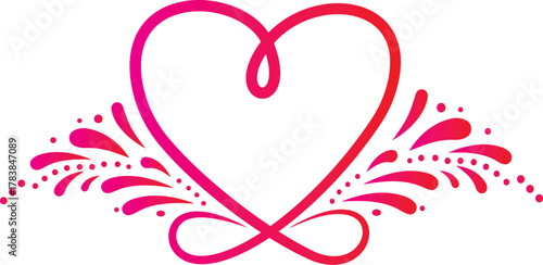 Illustration of heart shape with decorative elements