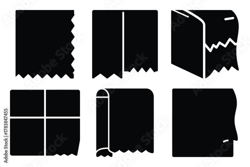 wrapping paper icon set silhouette on white background