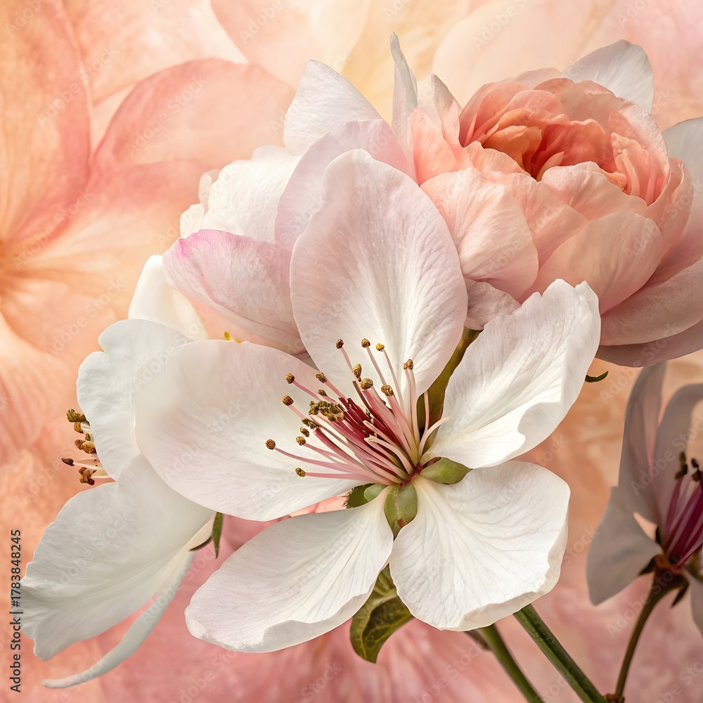 Naklejka premium Soft Pastel Abstract Floral Watercolor Background