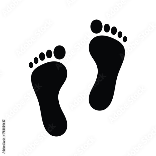 Footprints Pair Silhouette on Transparent Background