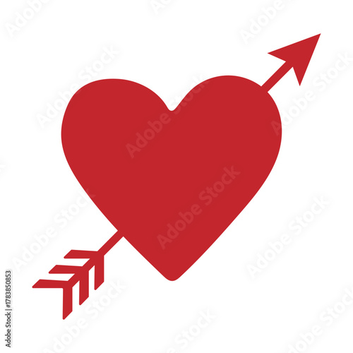 Heart pierced by arrow isolated on transparent background