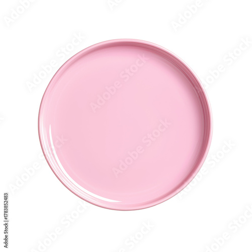 Simple Elegant Pink Plate with Glossy Finish for Table Decor