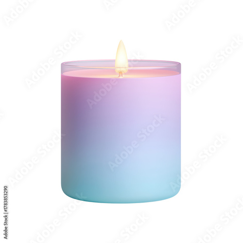 Elegant pastel candle with soft glow for relaxation and ambiance
