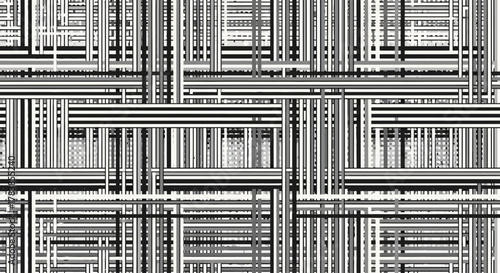 Abstract pattern of intersecting lines in shades of gray and white.