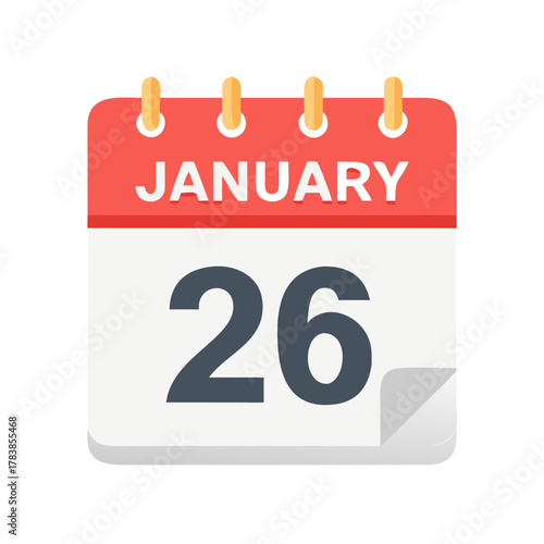 Colorful Vector Icon of Calendar Page January First