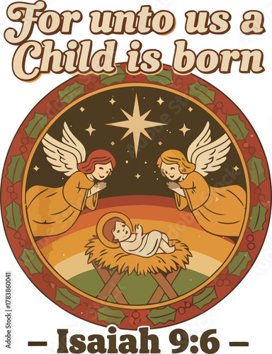 Angels Worship Baby Jesus