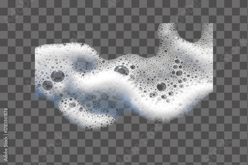 Soap foam bubbles texture with clean water surface and transparent freshness glowing effect PNG