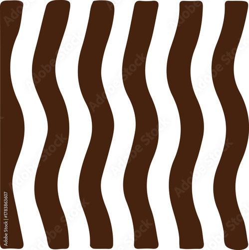 Abstract Wavy Stripes Pattern Modern Graphic Design with Flowing Brown and White Lines for Creative Backgrounds and Wallpapers