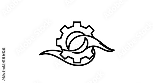 Gear and Swirl Design: A Symbol of Industry and Innovation.