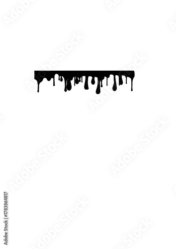 Abstract Black Paint Drips Graphic Border