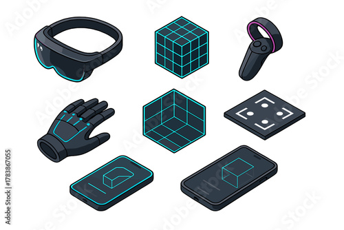 Isometric augmented reality and virtual reality technology devices