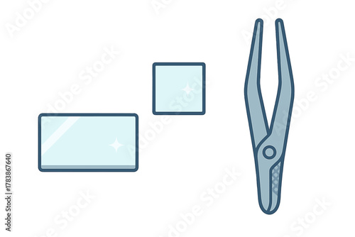 Precision tweezers and glass slides for laboratory research or micro-assembly work