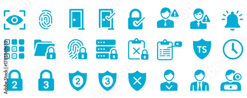 Safeguard your data with these intuitive security vector icons, perfect for modern websites and mobile apps, ensuring privacy and protection effortlessly