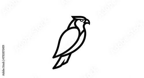 Minimalist Line Art Falcon Logo Design.