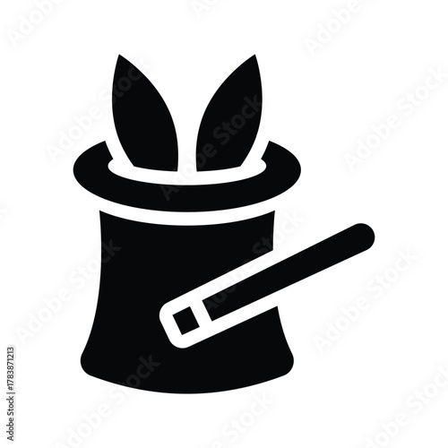  magic hat glyph icon illustration vector graphic.eps
