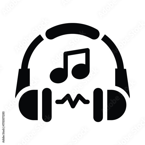  music headphone glyph icon illustration vector graphic.eps