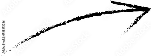 Hand-drawn brush stroke arrow on transparent background .