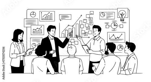 man and woman business, meeting, team, discussion, presentation, analysis, data, charts, graphs, whiteboard, strategy, growth, success, collaboration, office, work, professionals, project, management