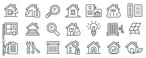 Discover essential home services and property management icons for modern real estate solutions