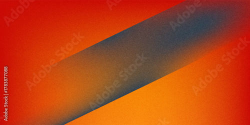 Fiery red brown burnt orange copper black abstract background. Geometric shape. Color gradient. 3d effect. Noise rough grungy grain. Neon light metallic. Design. Template. Web banner. Wide. Panoramic.