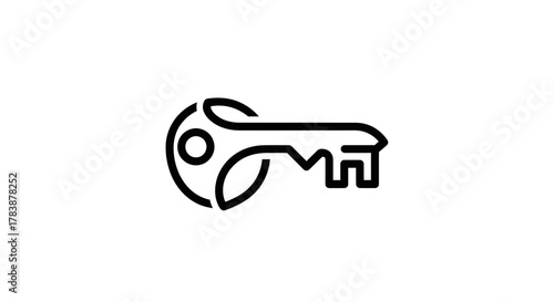 Simple Outline Key Icon for Security and Access.