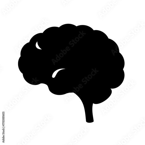 Silhouette of a human brain displaying intellect intelligence and cognitive function