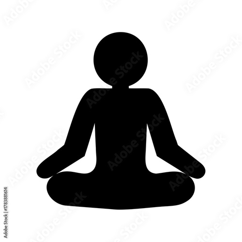 Silhouette illustration of a person in a meditative lotus yoga position
