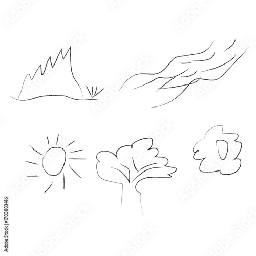 hand drown icon 
hand drown tree 