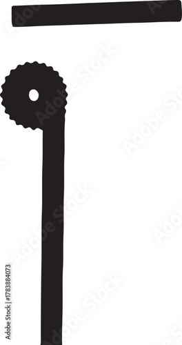 Vector illustration of a T Square for technical drawing design tool